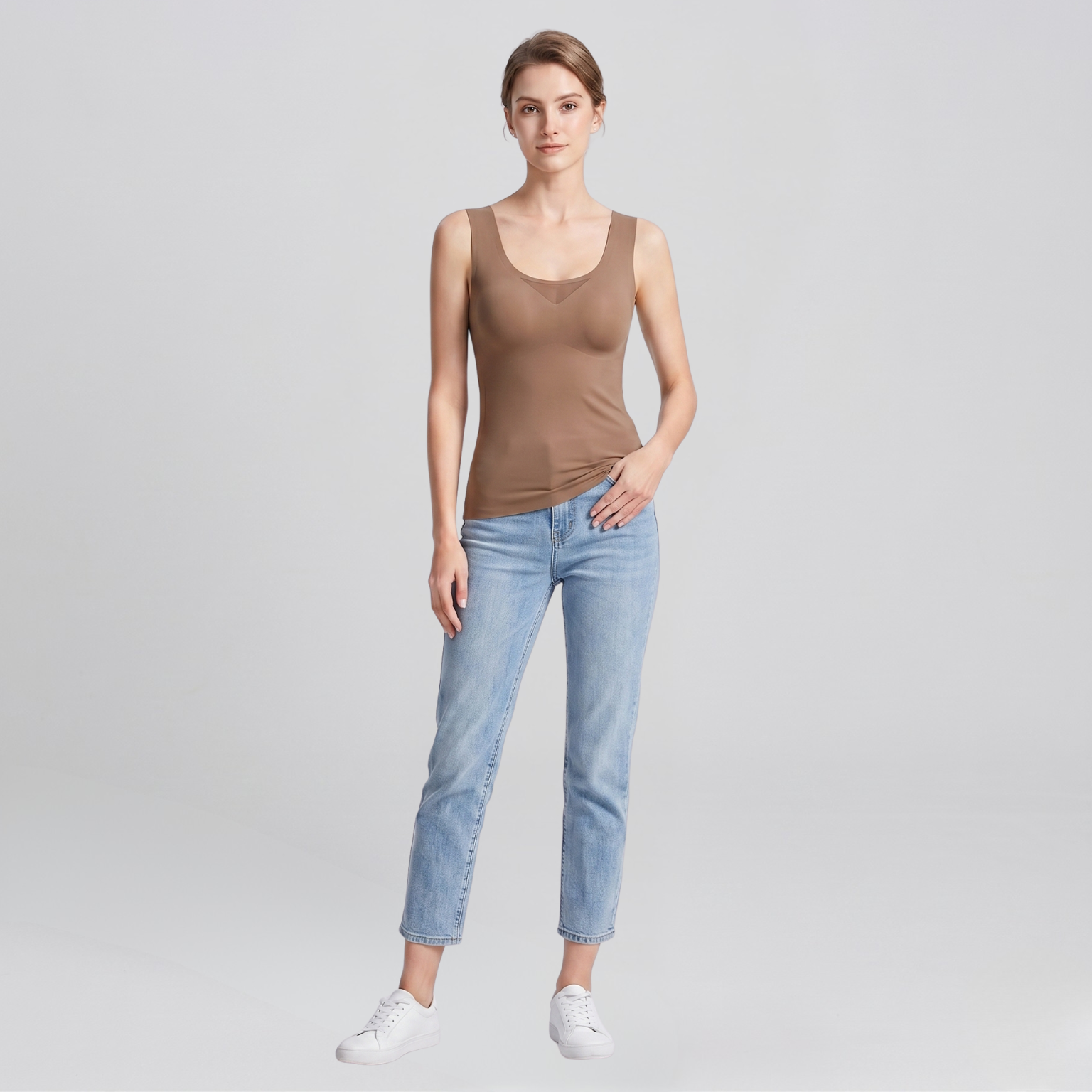Sans couture | Débardeur avec brassière intégrée – Léger et respirant, idéal pour le quotidien