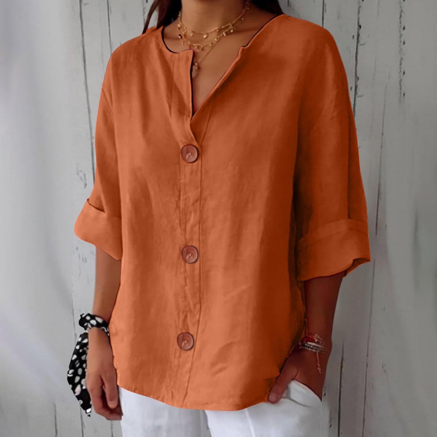 Clara | Blouse décontractée en lin – Blouse élégante pour le printemps et l'été en matière légère