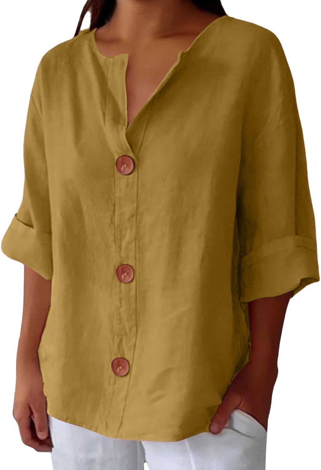 Clara | Blouse décontractée en lin – Blouse élégante pour le printemps et l'été en matière légère