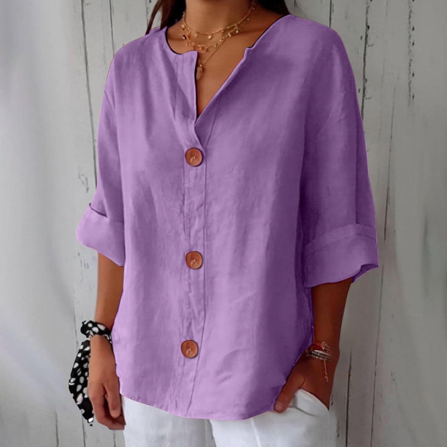Clara | Blouse décontractée en lin – Blouse élégante pour le printemps et l'été en matière légère