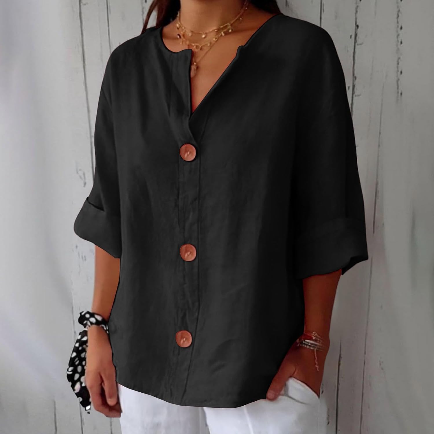 Clara | Blouse décontractée en lin – Blouse élégante pour le printemps et l'été en matière légère