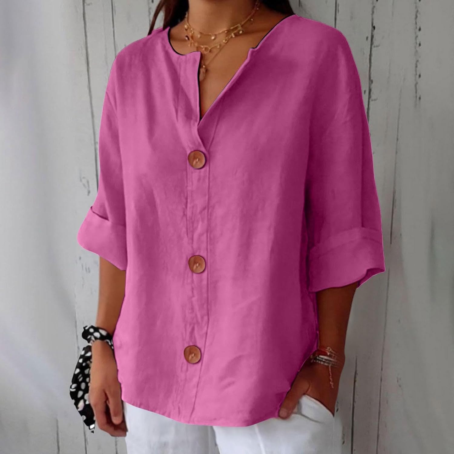 Clara | Blouse décontractée en lin – Blouse élégante pour le printemps et l'été en matière légère