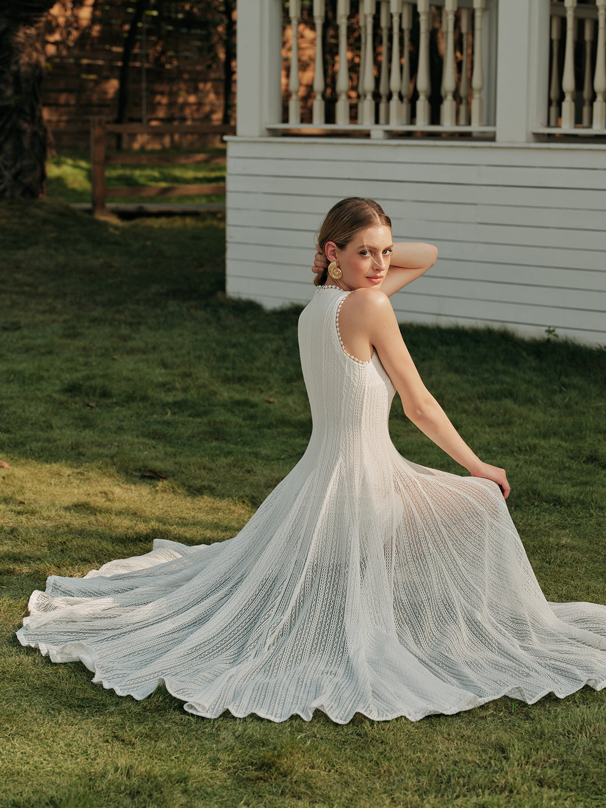 Elégante | Robe longue en dentelle – Robe maxi sans manches élégante pour mariage et soirées