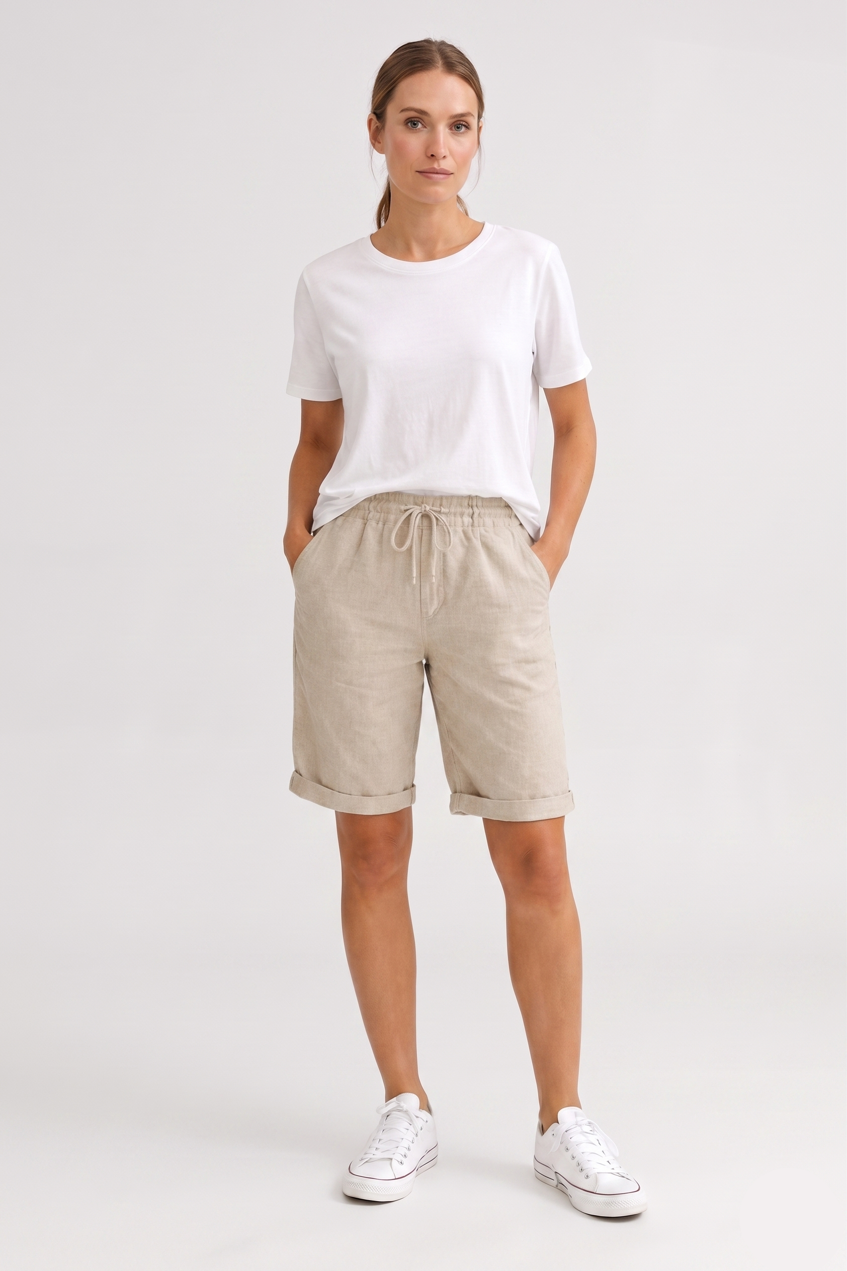 Aveline | Pantalon capri en lin – Pantalon décontracté et confortable pour les journées chaudes