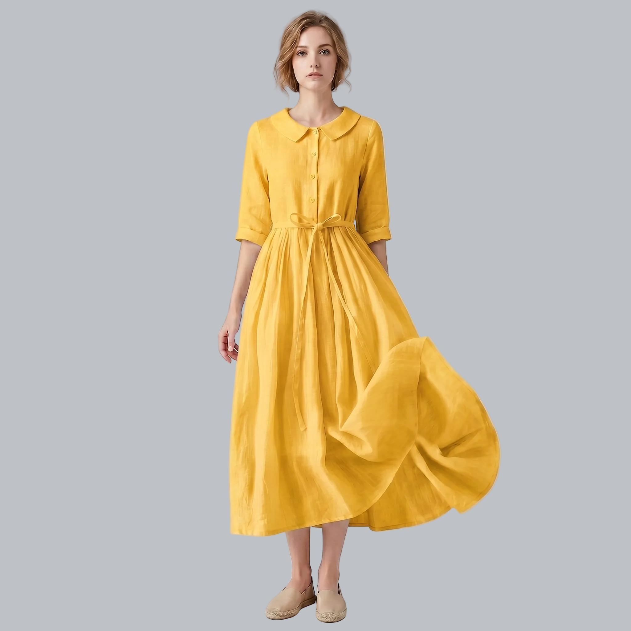 Céline | Robe d'été – Élégante robe longue à nouer pour un confort estival