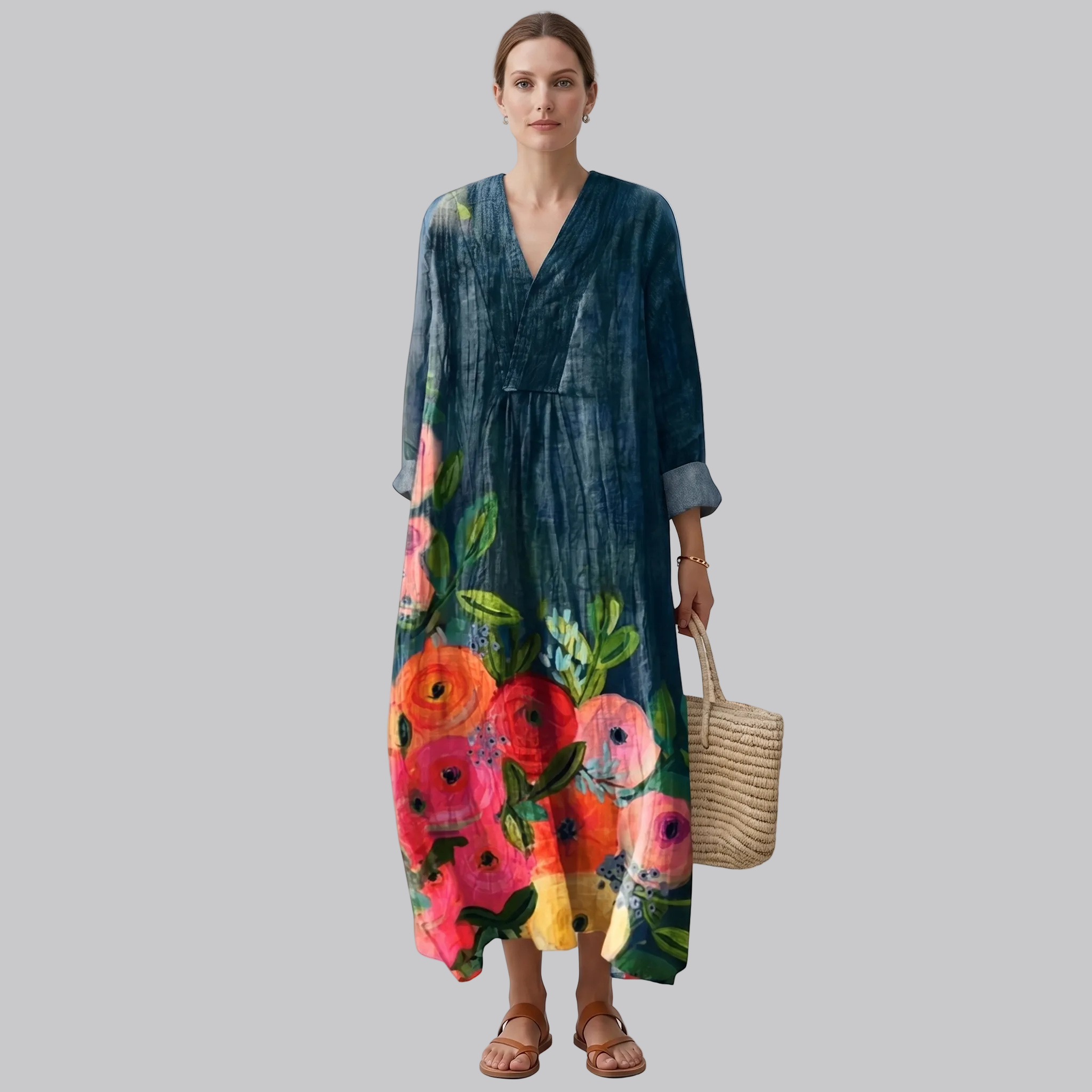 Taylynnne | Robe Longue Élégante – Robe Fleurie Décontractée pour Toutes Occasions