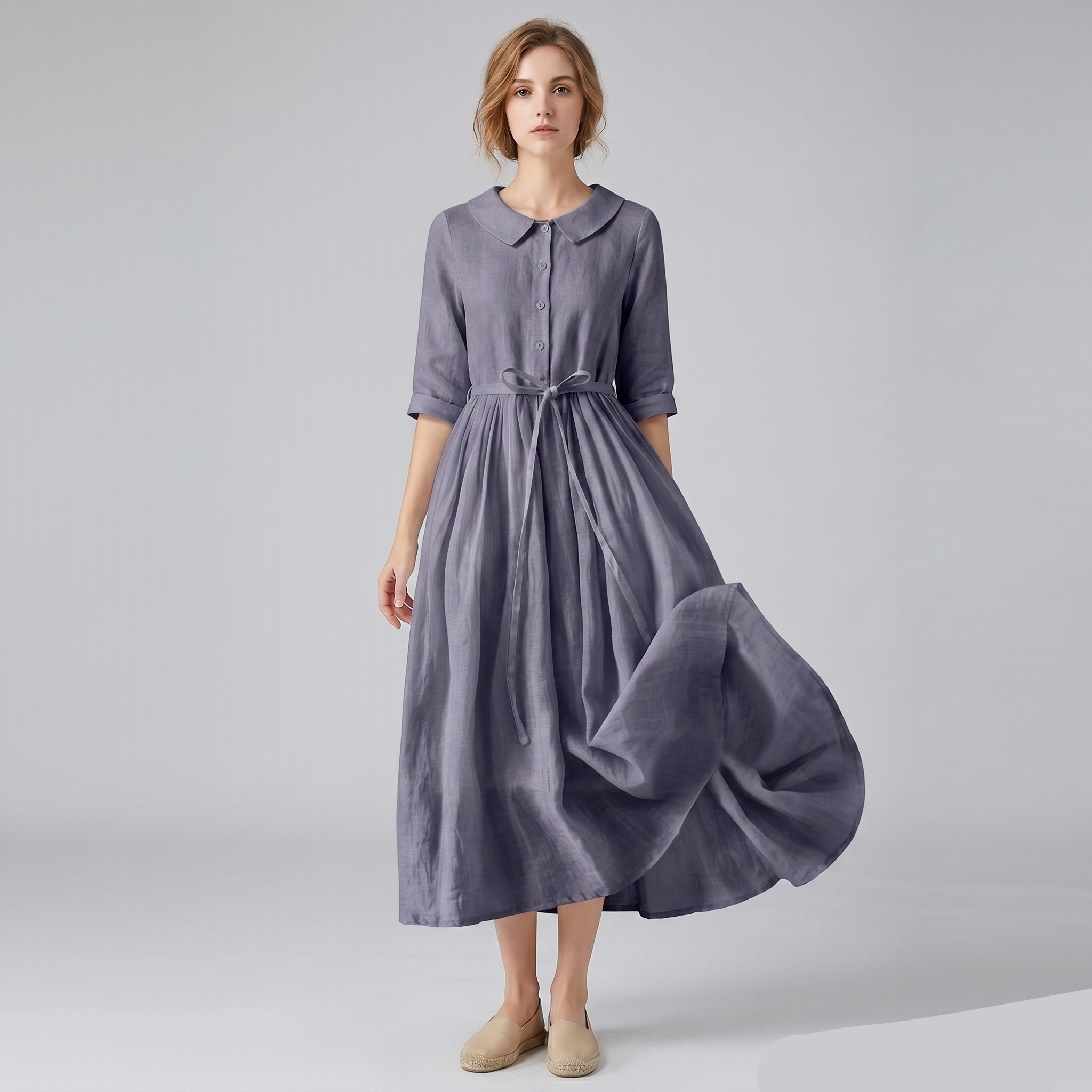 Céline | Robe d'été – Élégante robe longue à nouer pour un confort estival