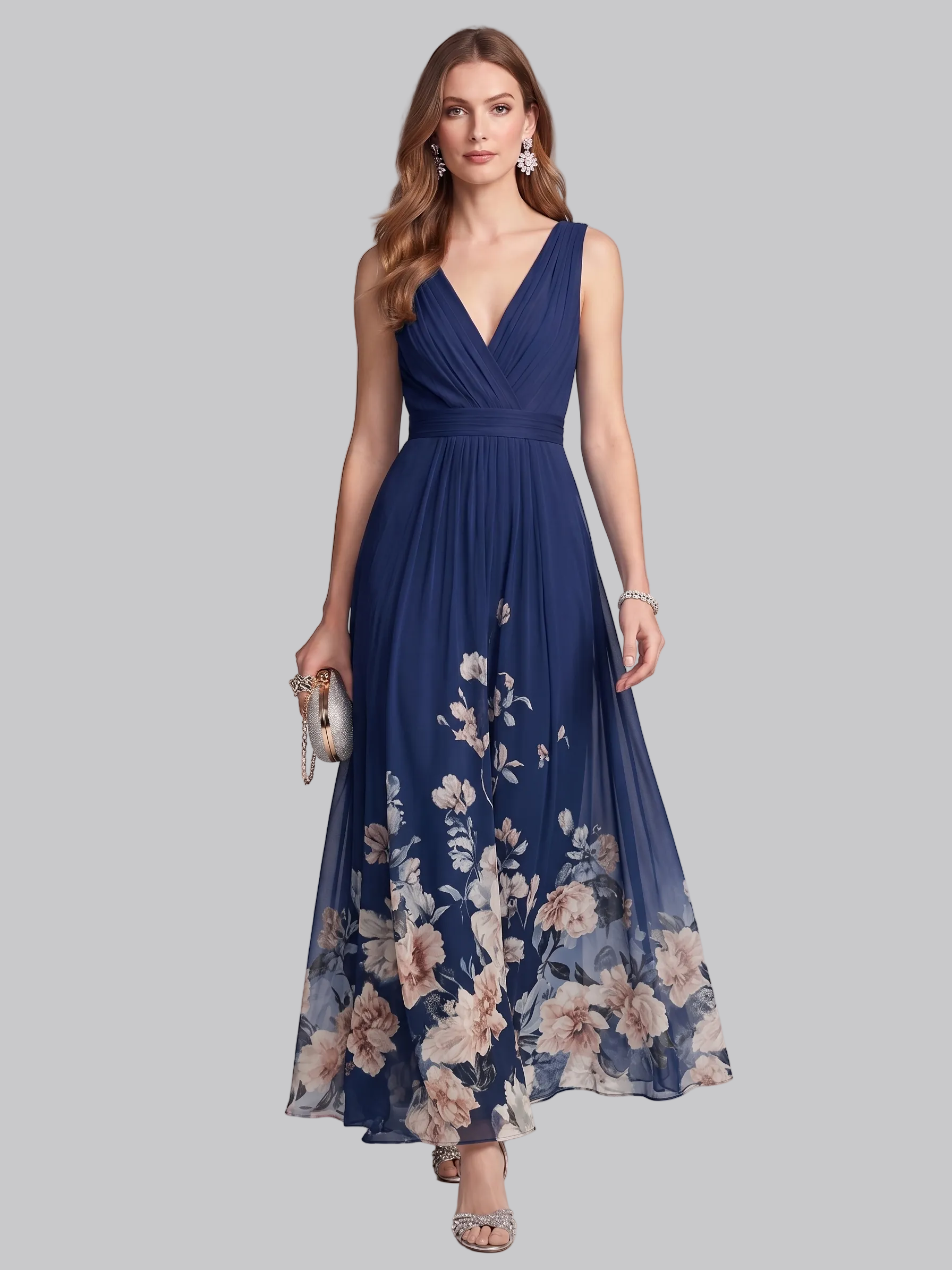 Madison | Robe d'été maxi – Élégante robe florale avec corsage plissé