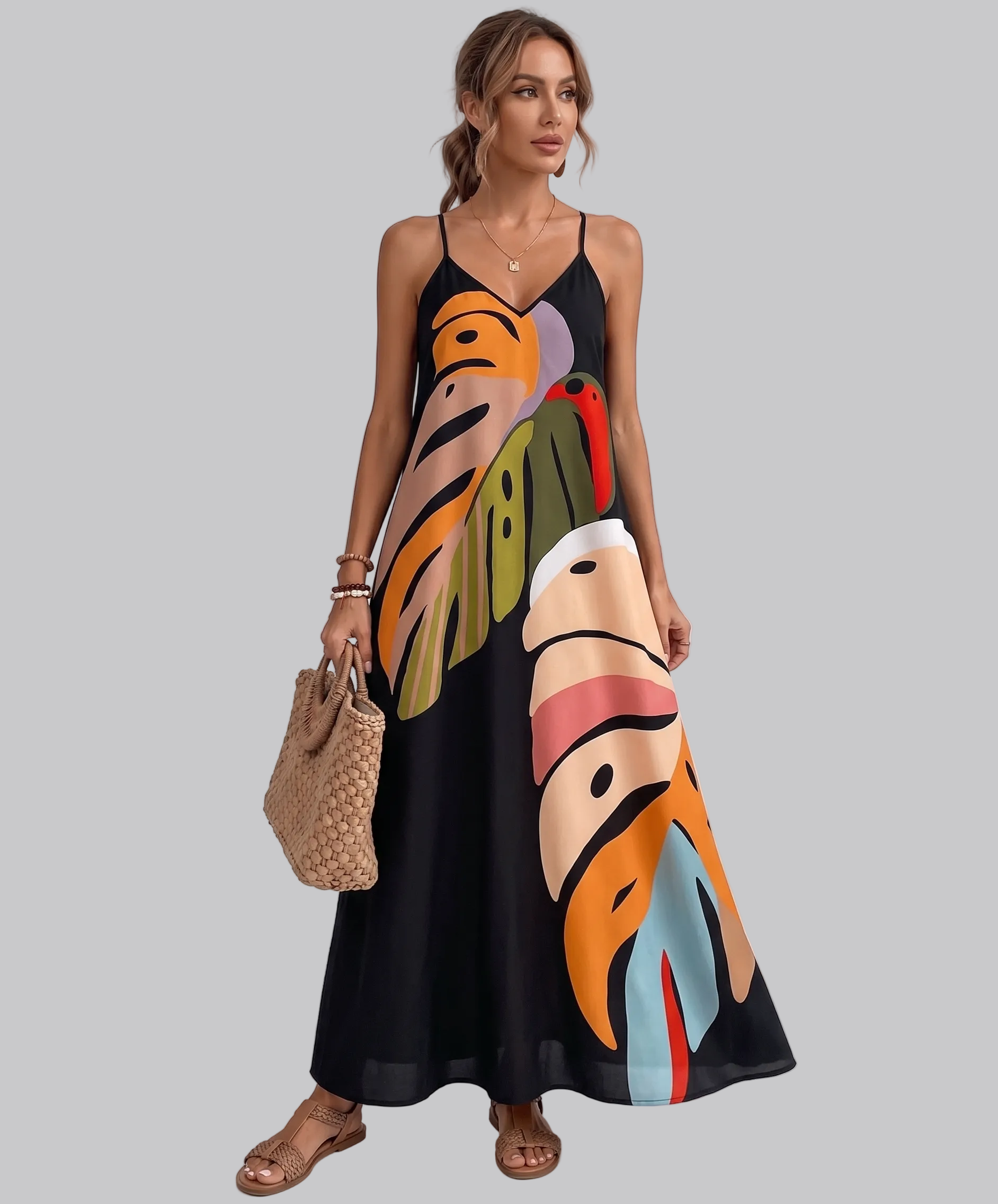 Scarlett | Robe Maxi – Élégante Robe Longue à Imprimé Tropical pour Été