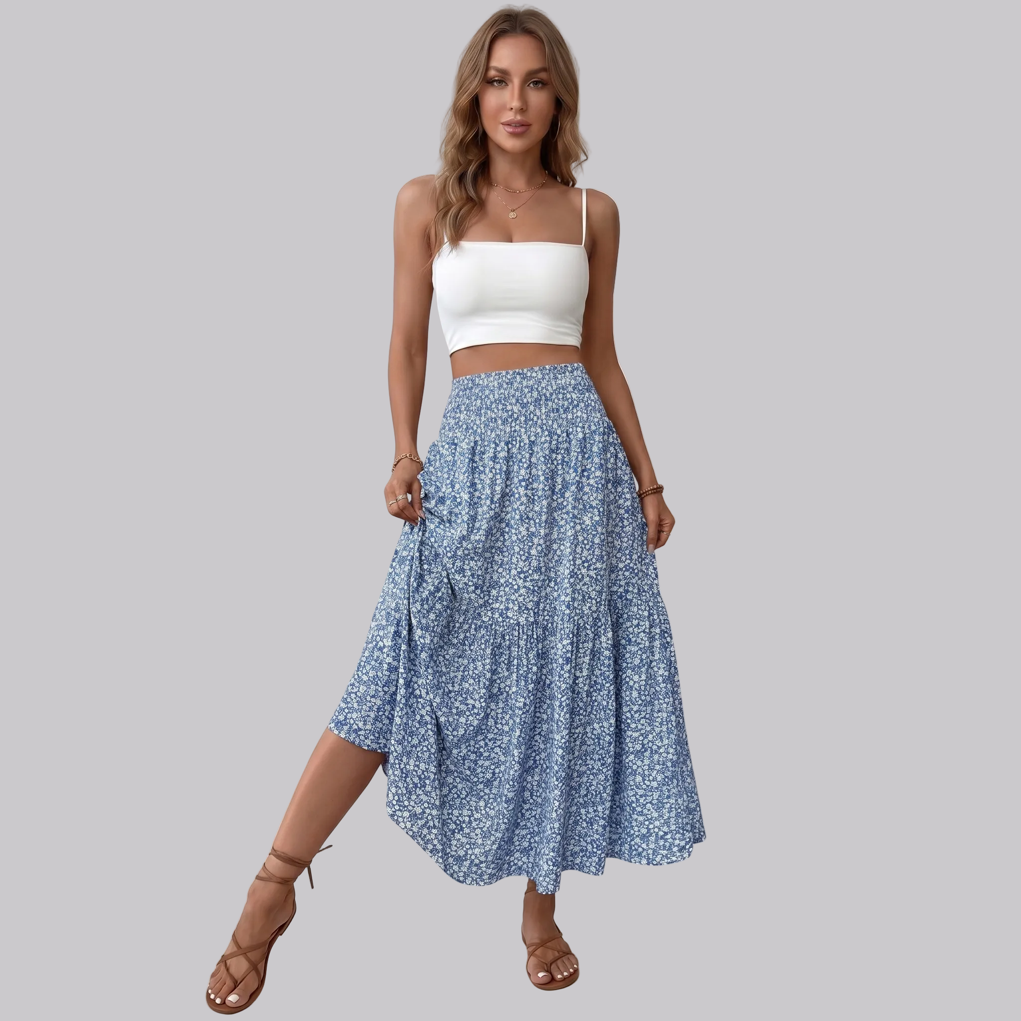 Maja | Jupe à fleurs – Jupe élégante à taille structurée et motif floral