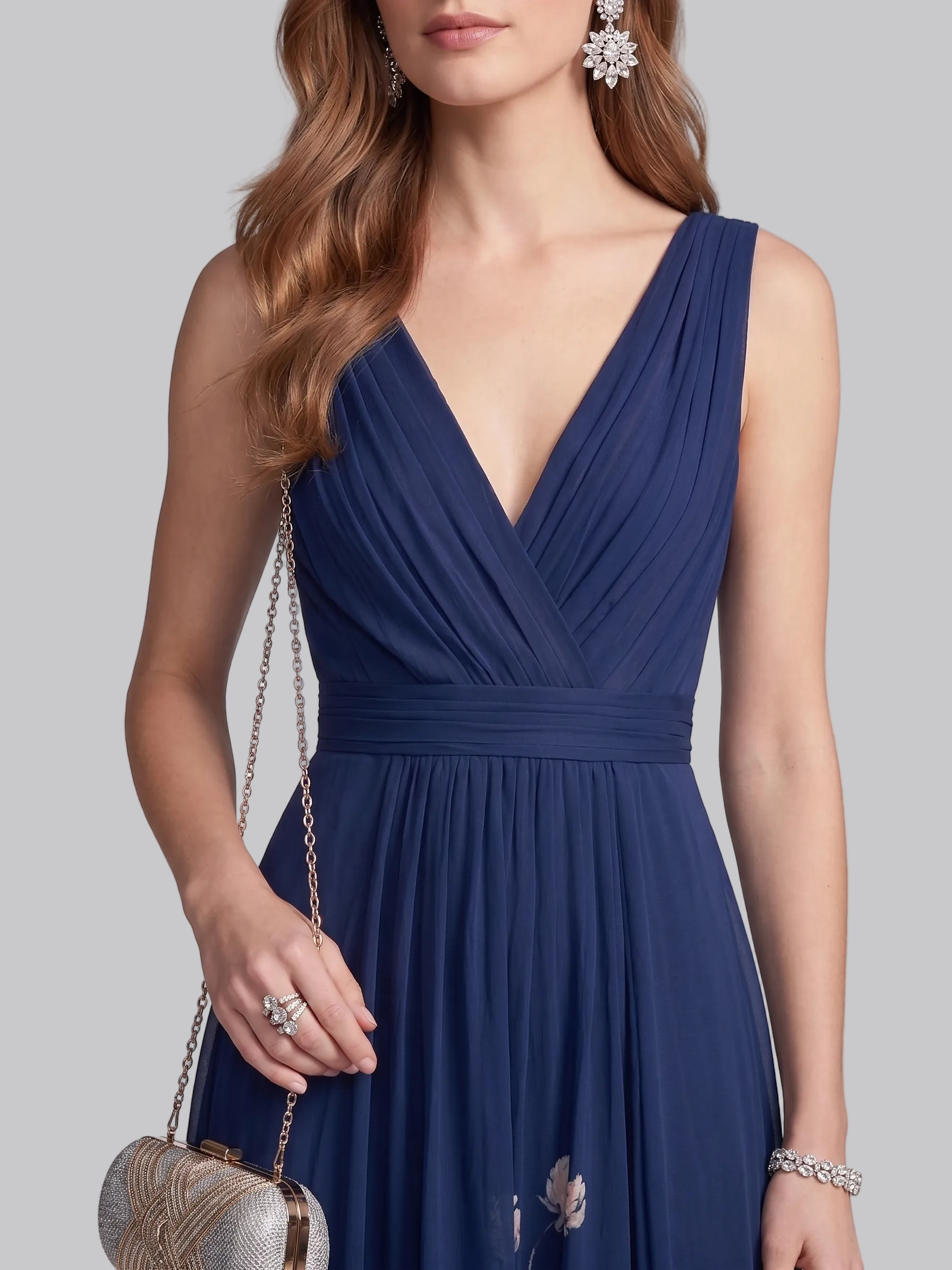 Madison | Robe d'été maxi – Élégante robe florale avec corsage plissé