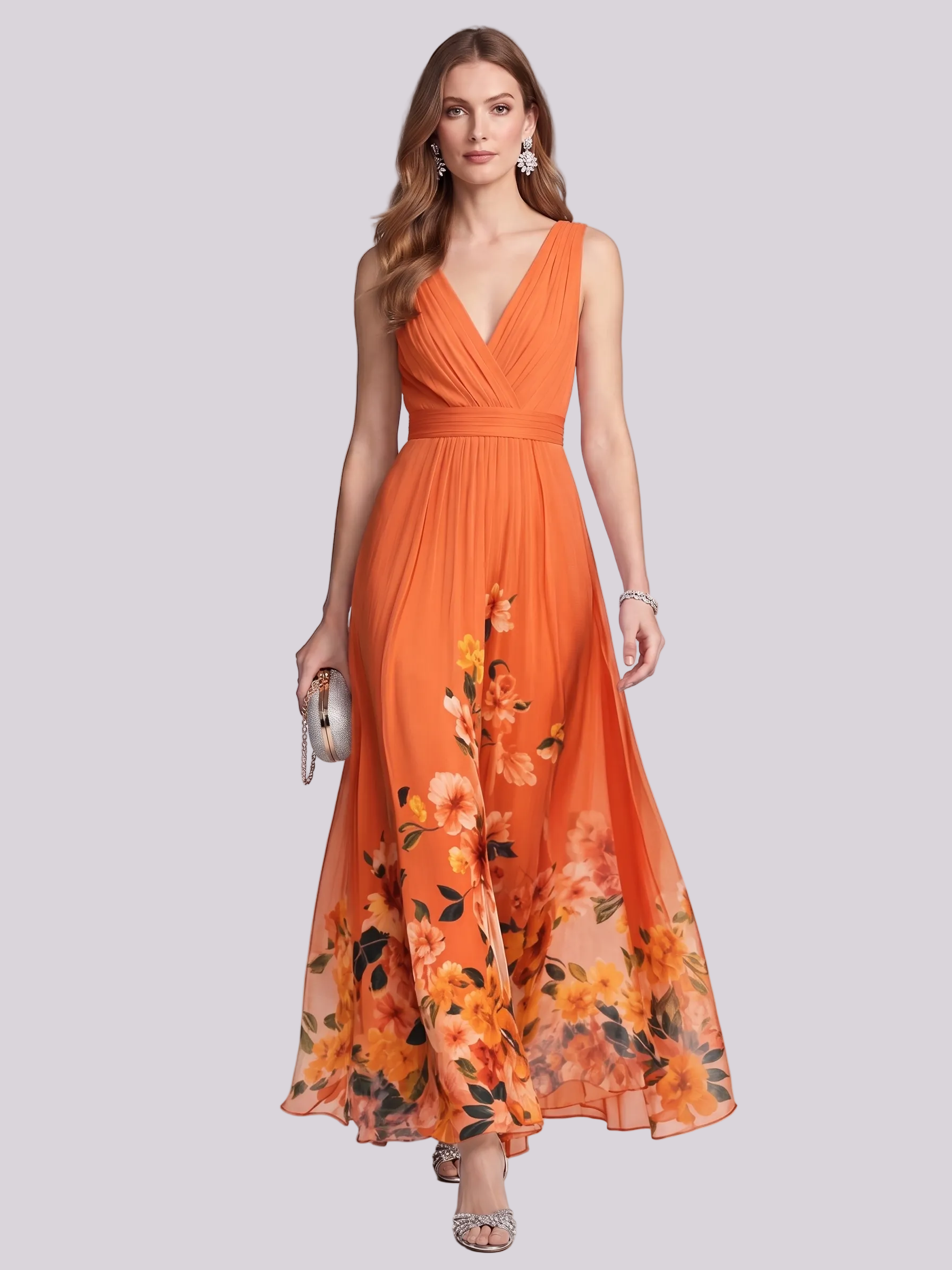 Madison | Robe d'été maxi – Élégante robe florale avec corsage plissé