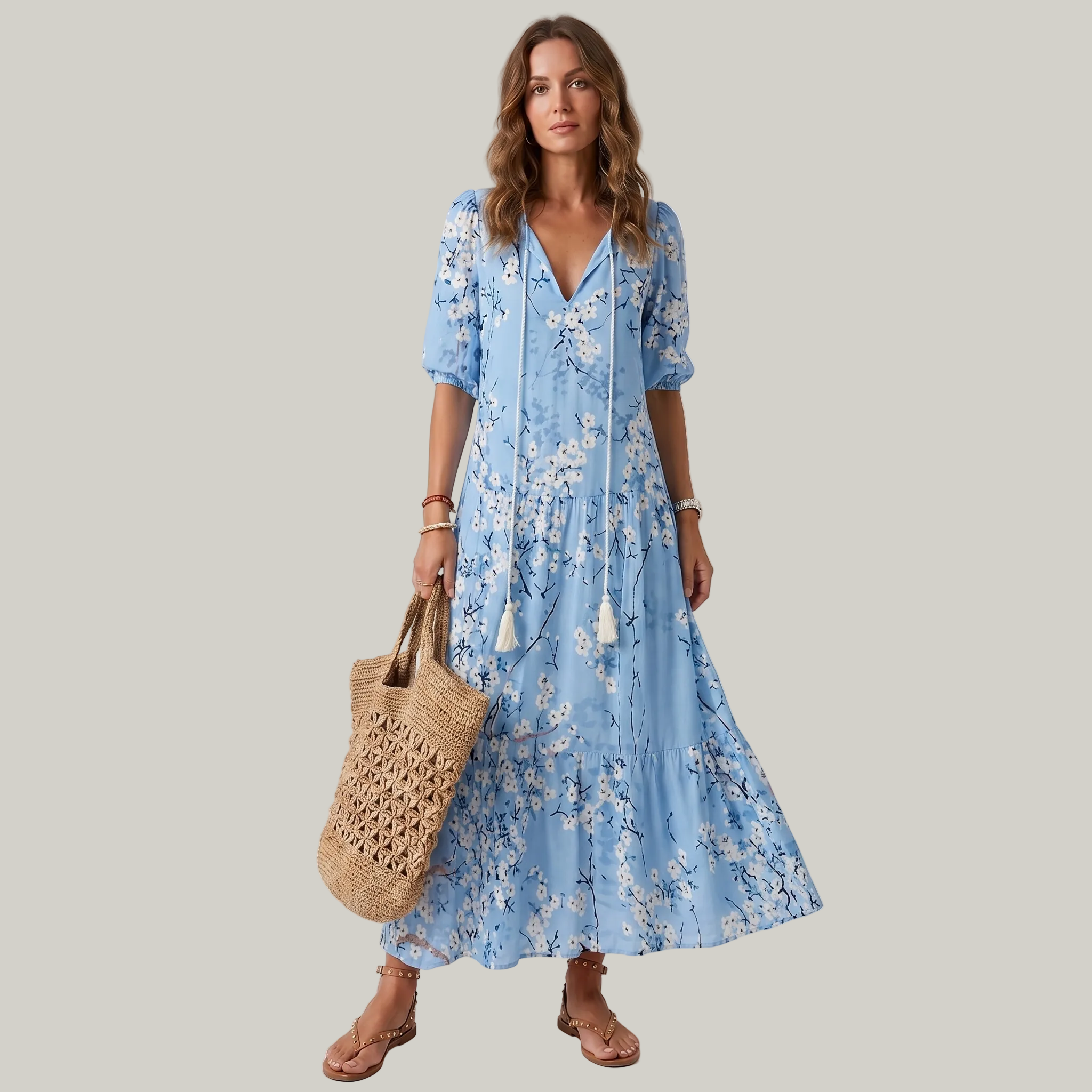 Savane | Robe Bohème Longue – Élégante Robe Fluide Idéale pour Été et Sorties