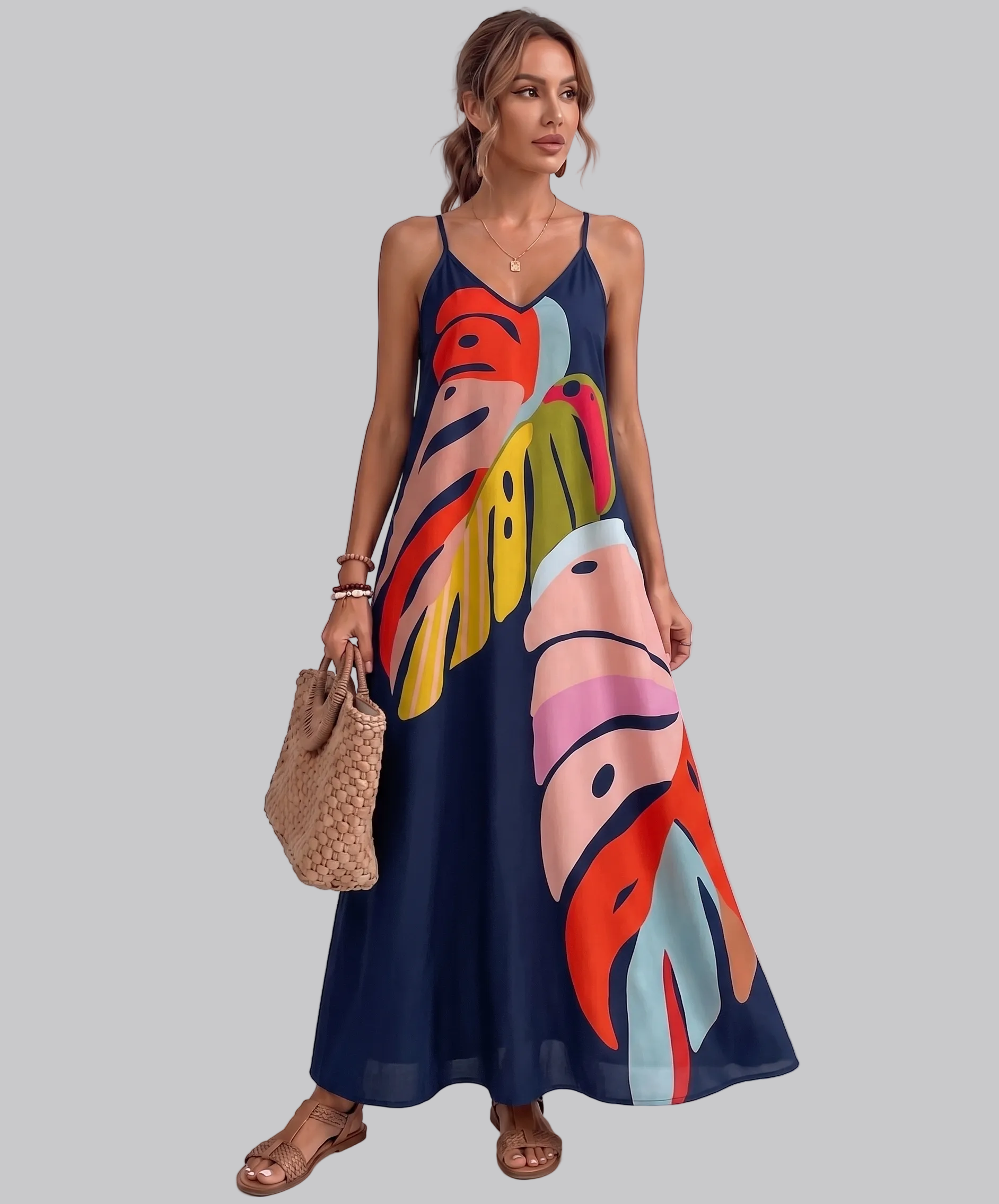 Scarlett | Robe Maxi – Élégante Robe Longue à Imprimé Tropical pour Été