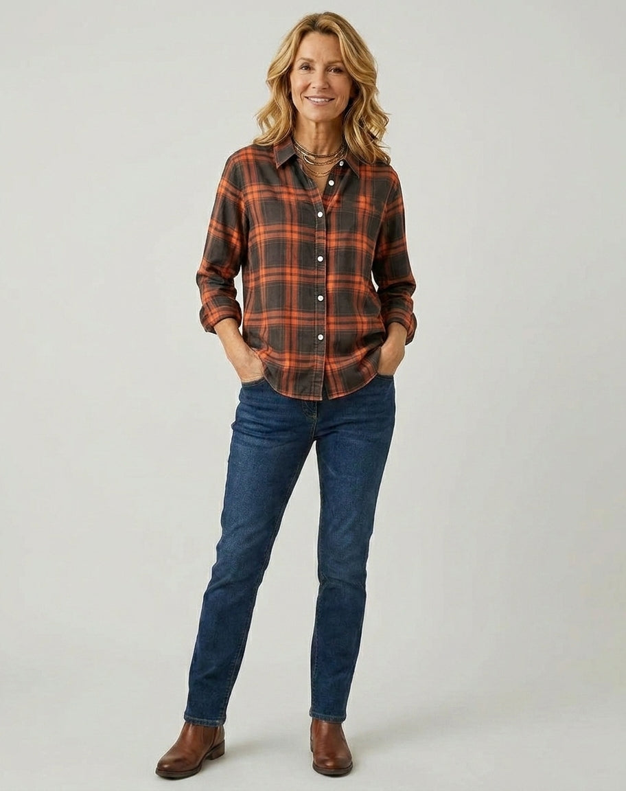 Katarzyna | Chemise à carreaux – Chemise à carreaux chic pour le printemps et l'automne