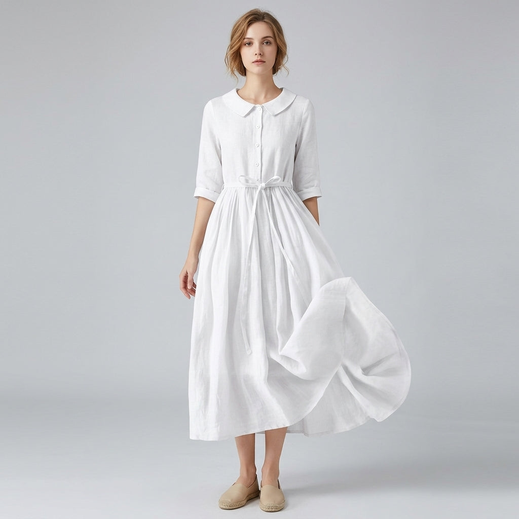 Céline | Robe d'été – Élégante robe longue à nouer pour un confort estival