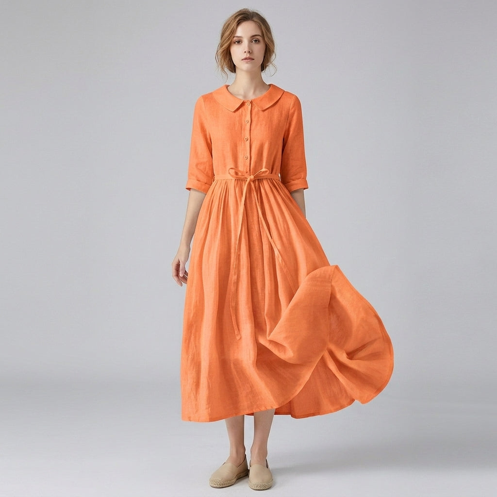 Céline | Robe d'été – Élégante robe longue à nouer pour un confort estival
