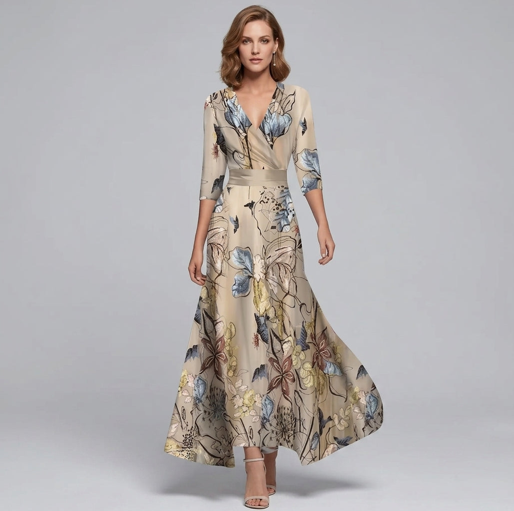 Isadora | Robe Longue Élégante – Robe Imprimée Floral pour Soirée et Mariage