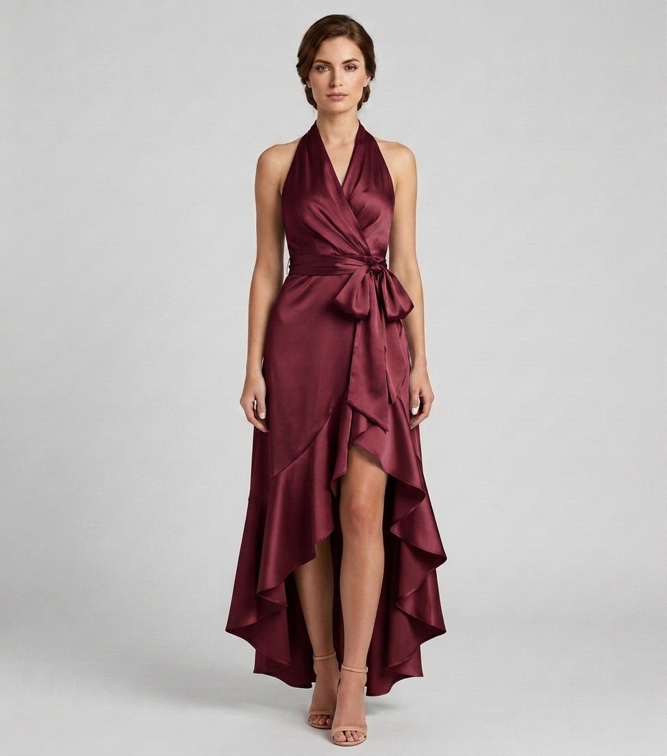 Callie | Robe de Soirée – Élégante Robe Longue Dos Nu avec Ourlet à Volants
