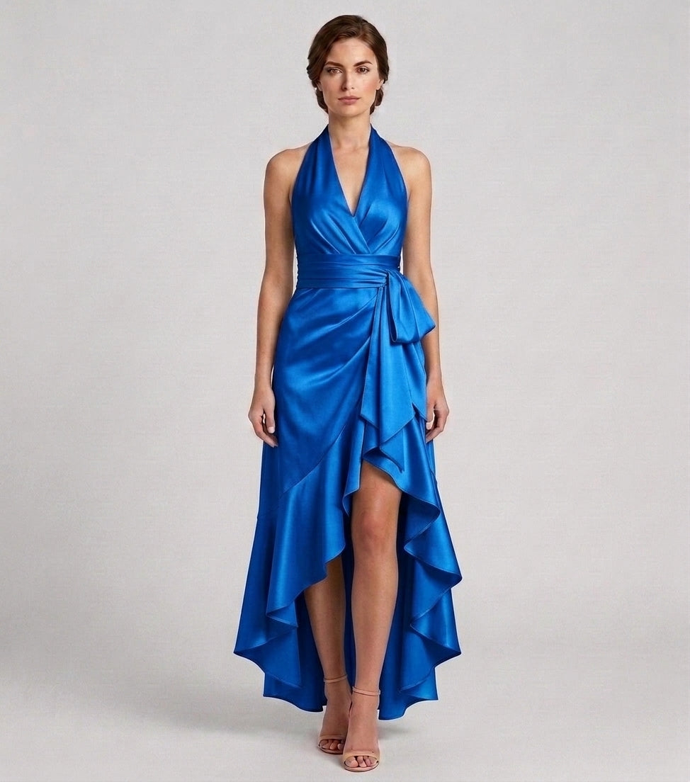 Callie | Robe de Soirée – Élégante Robe Longue Dos Nu avec Ourlet à Volants