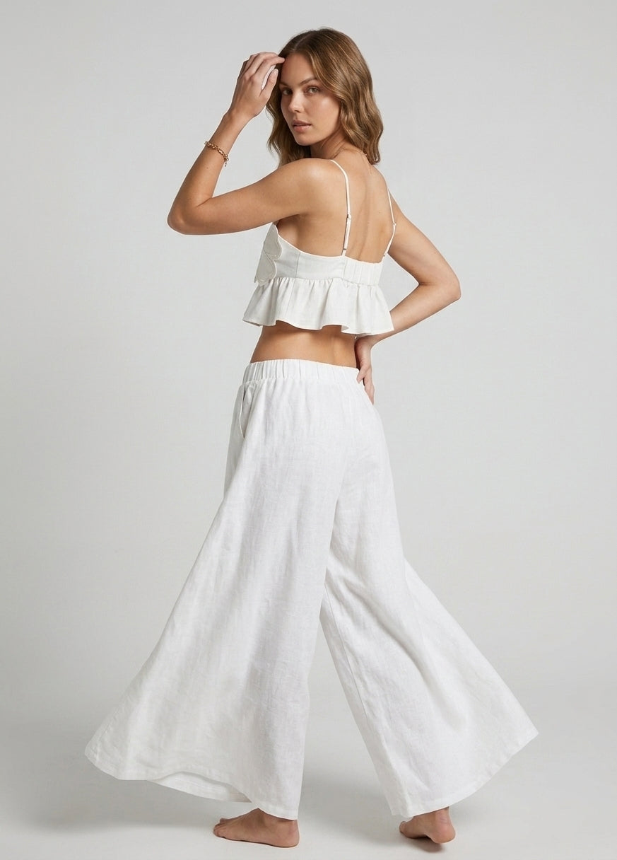 Lysia | Crop top pour femme – Top élégant à appliqués floraux pour les fêtes d'été