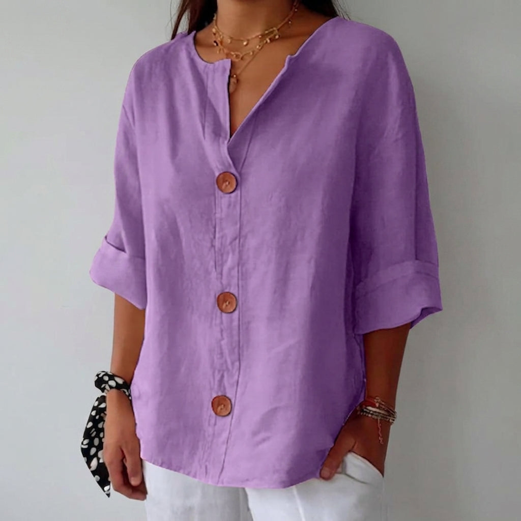 Clara | Blouse décontractée en lin – Blouse élégante pour le printemps et l'été en matière légère