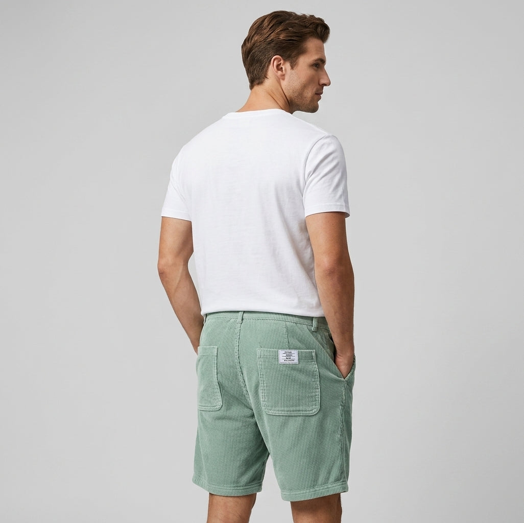 Lässig | Short pour homme – Short décontracté à motif velours côtelé et taille élastique
