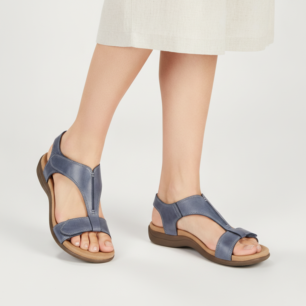 Élégant | Sandales orthopédiques pour femme – Sandales réglables avec soutien de la voûte plantaire et semelle antidérapante