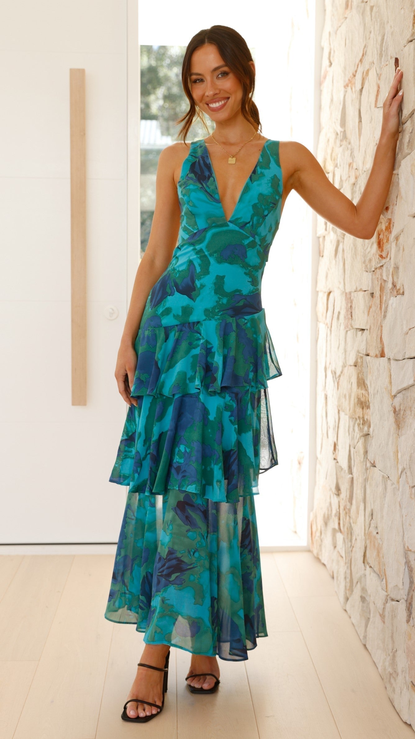 Isabelle | Robe d'invitée de mariage – Élégante robe maxi avec fente pour femme