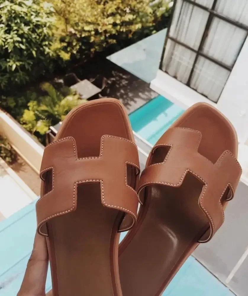 Sandra | Sandales en cuir pour femme – Sandales confortables à brides en H pour le quotidien et les vacances