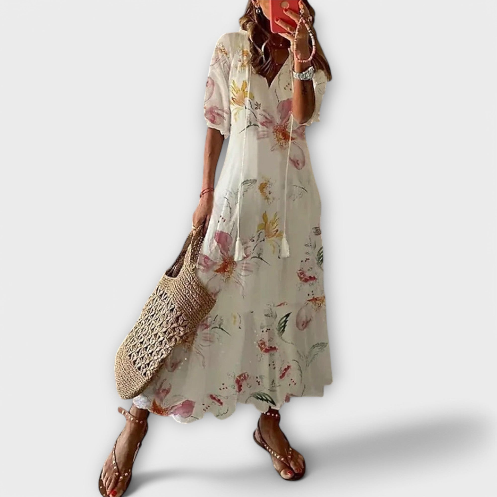 Savane | Robe Bohème Longue – Élégante Robe Fluide Idéale pour Été et Sorties