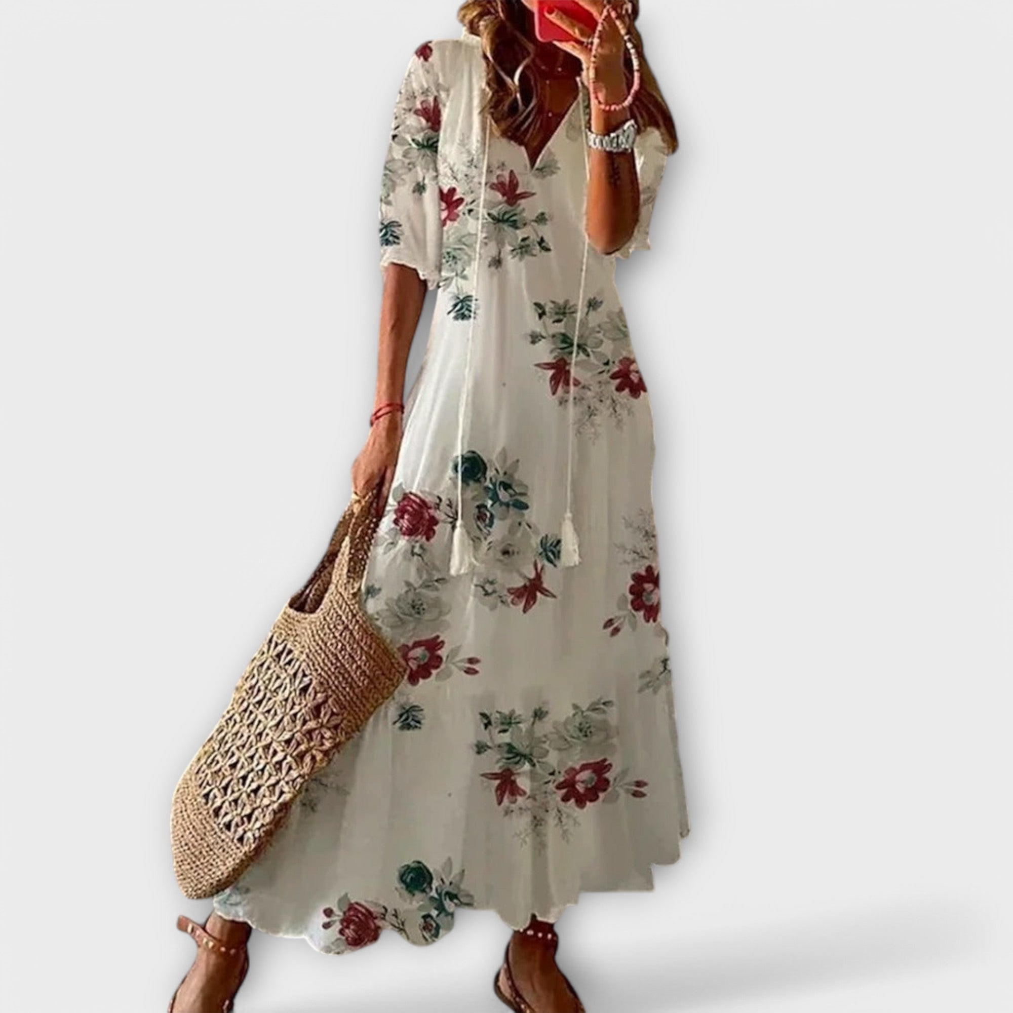 Savane | Robe Bohème Longue – Élégante Robe Fluide Idéale pour Été et Sorties