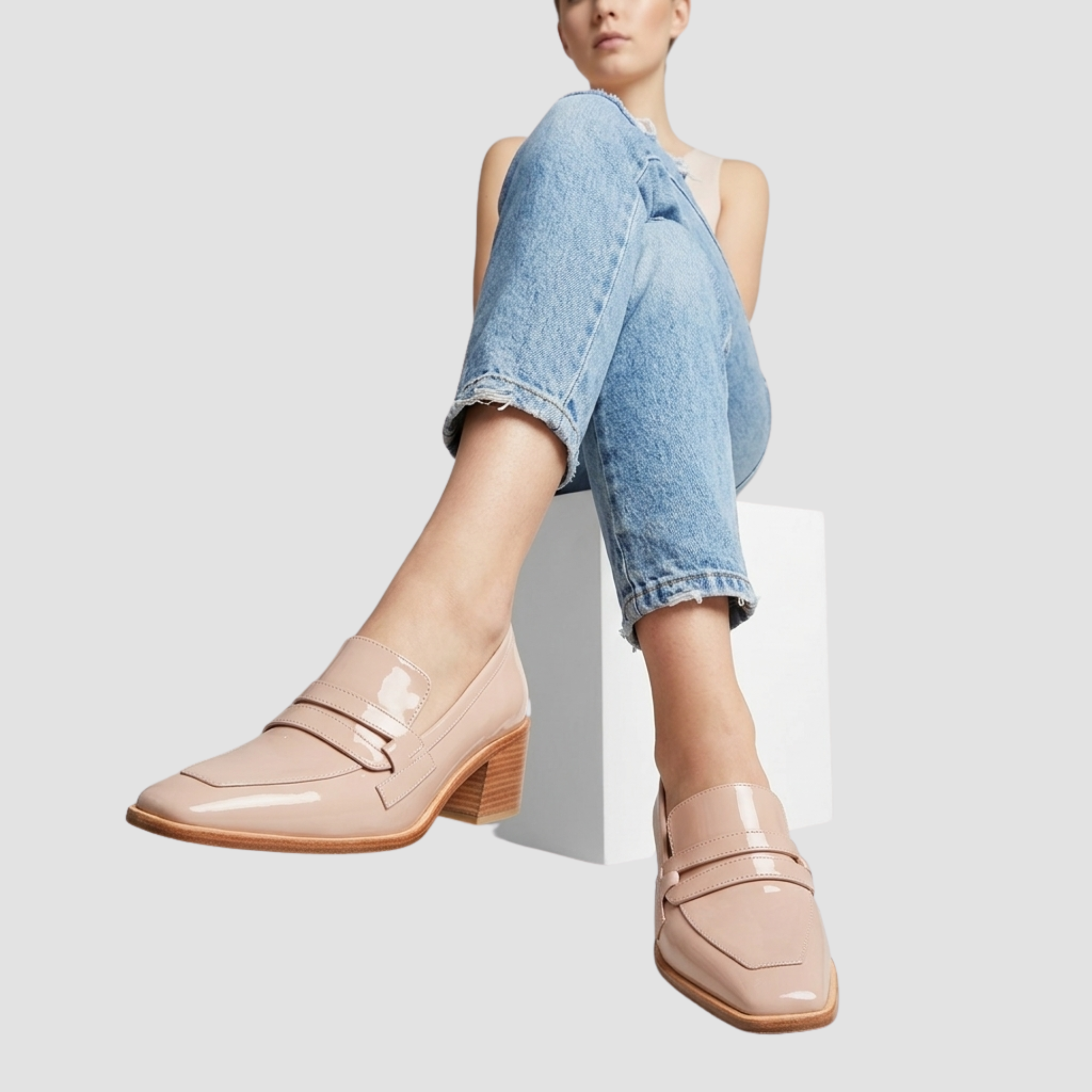 Eden | Mocassins à talon large – Chaussure élégante au quotidien, en noir et au design confortable