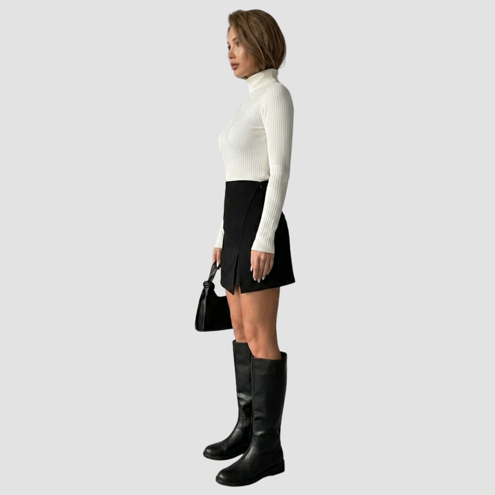 Johanna | Jupe Crayon – Jupe crayon noire élégante à fente – Parfaite pour toutes les occasions