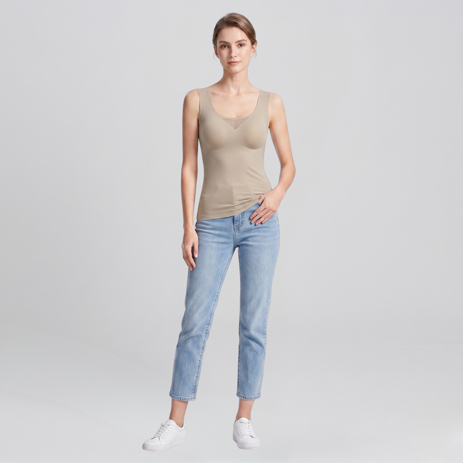 Sans couture | Débardeur avec brassière intégrée – Léger et respirant, idéal pour le quotidien