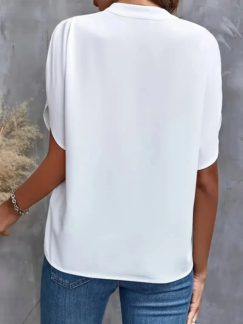 Annemie | Blouse à col en V – Blouse élégante à silhouette fluide pour toutes les occasions