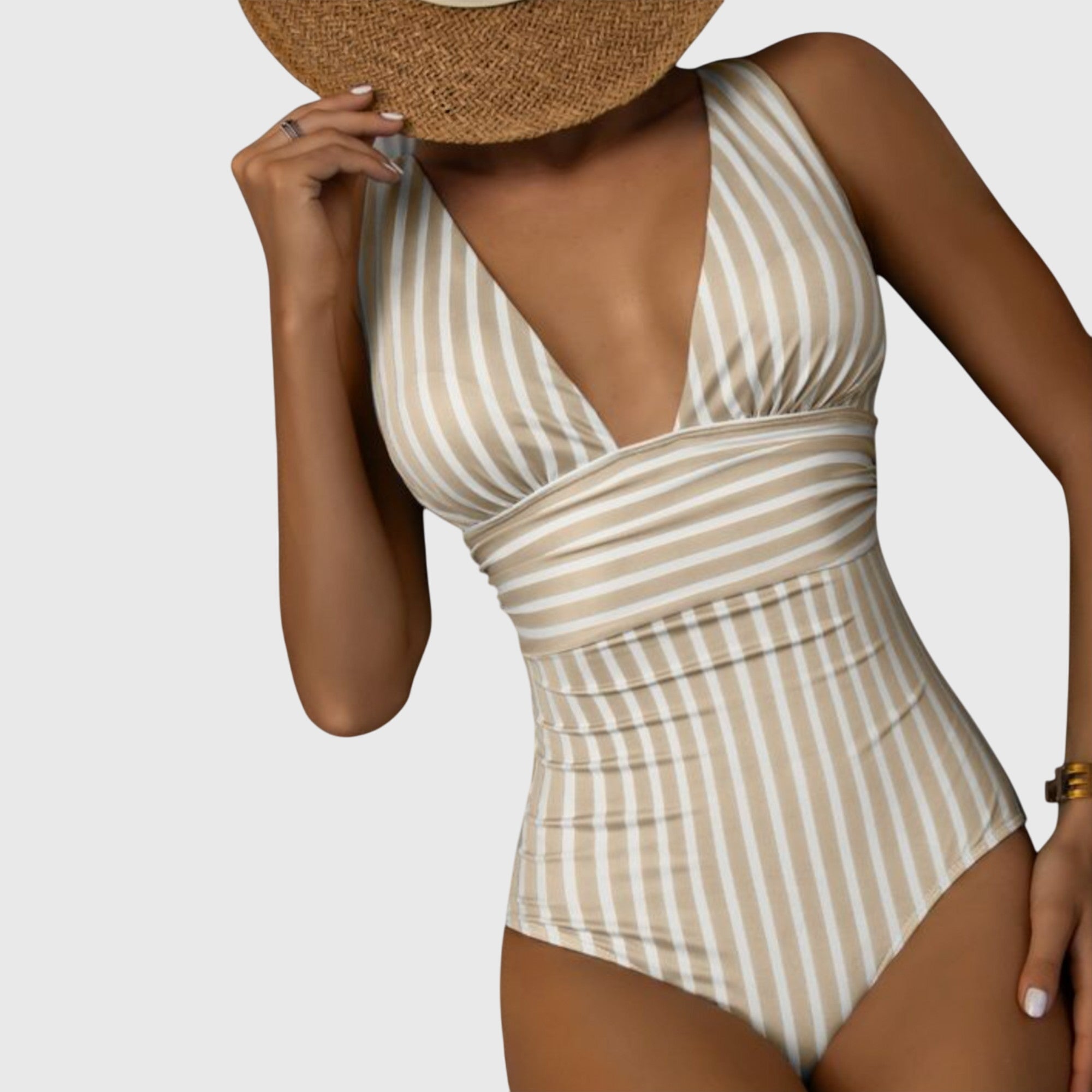 Aurora | Maillot de bain – Maillot rayé élégant à bretelles réglables pour la plage et la piscine