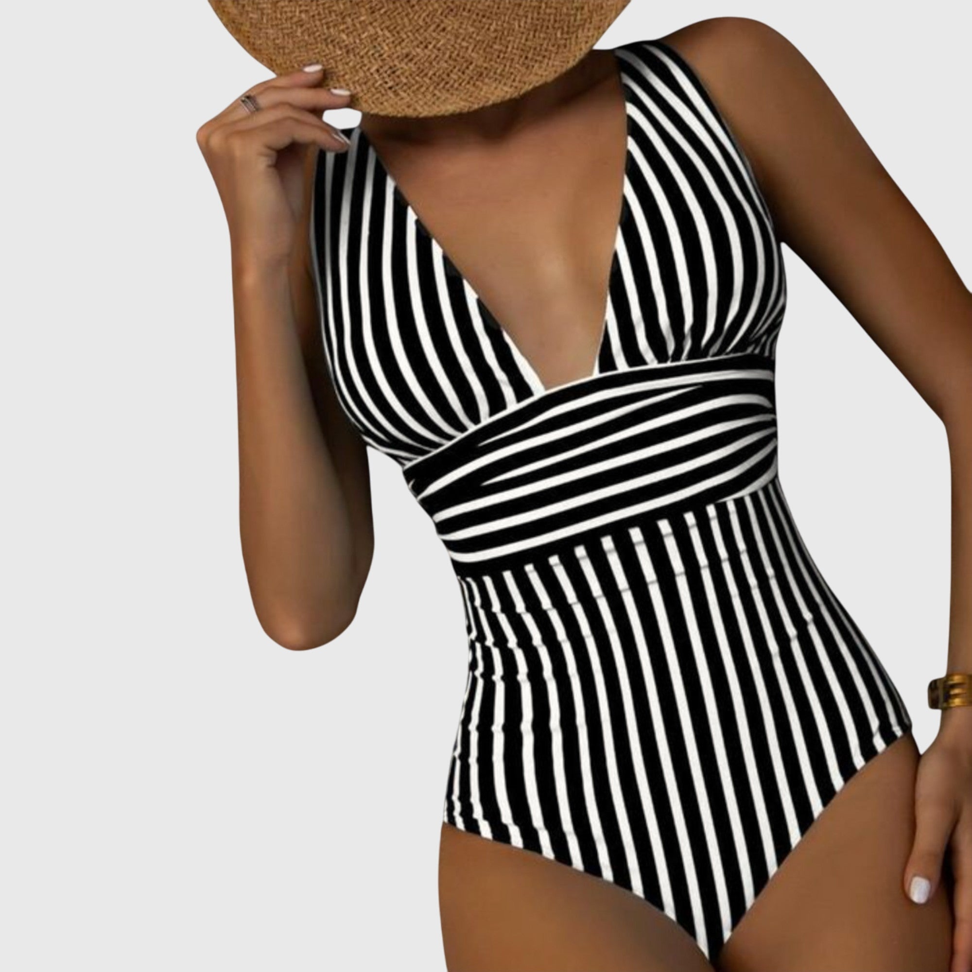 Aurora | Maillot de bain – Maillot rayé élégant à bretelles réglables pour la plage et la piscine