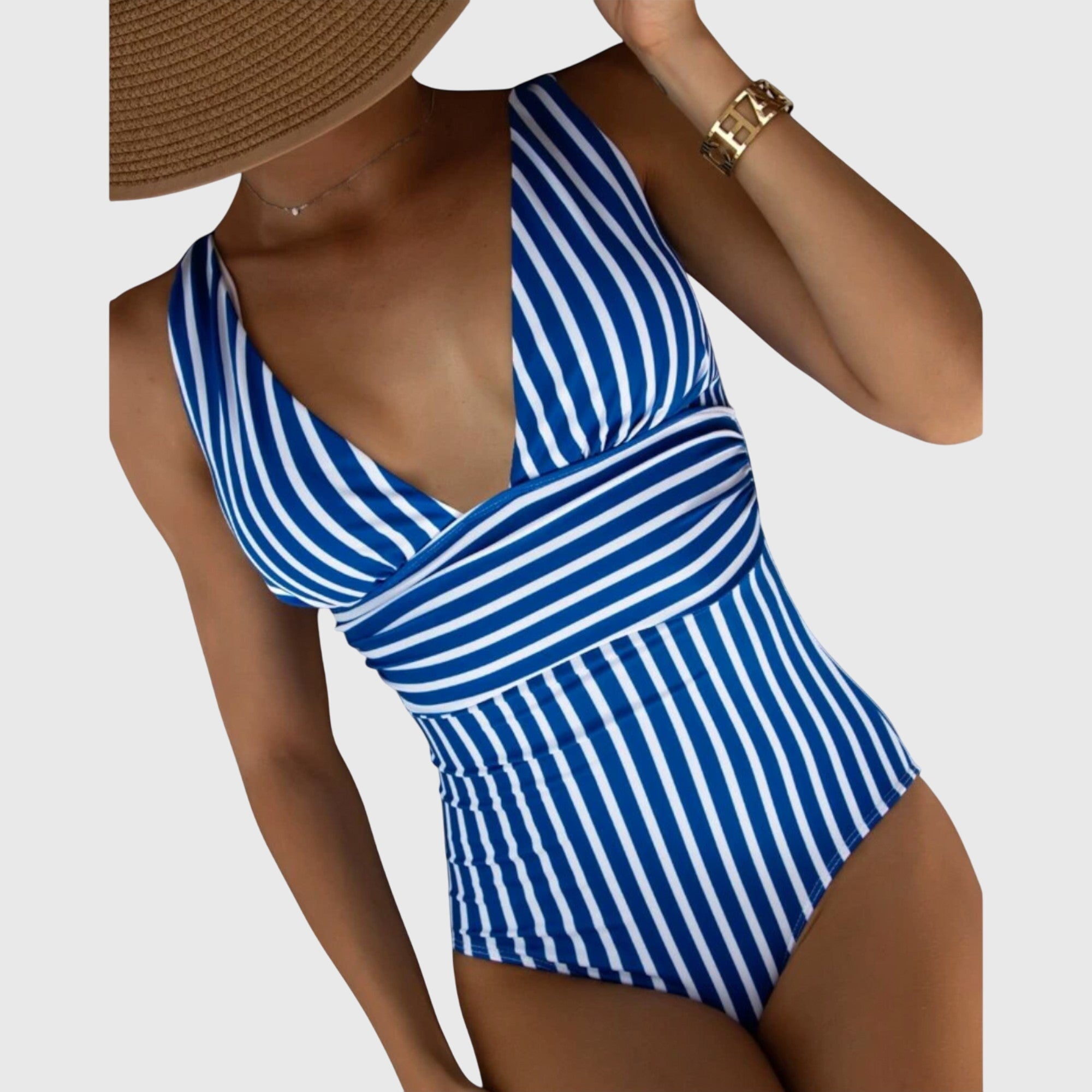 Aurora | Maillot de bain – Maillot rayé élégant à bretelles réglables pour la plage et la piscine