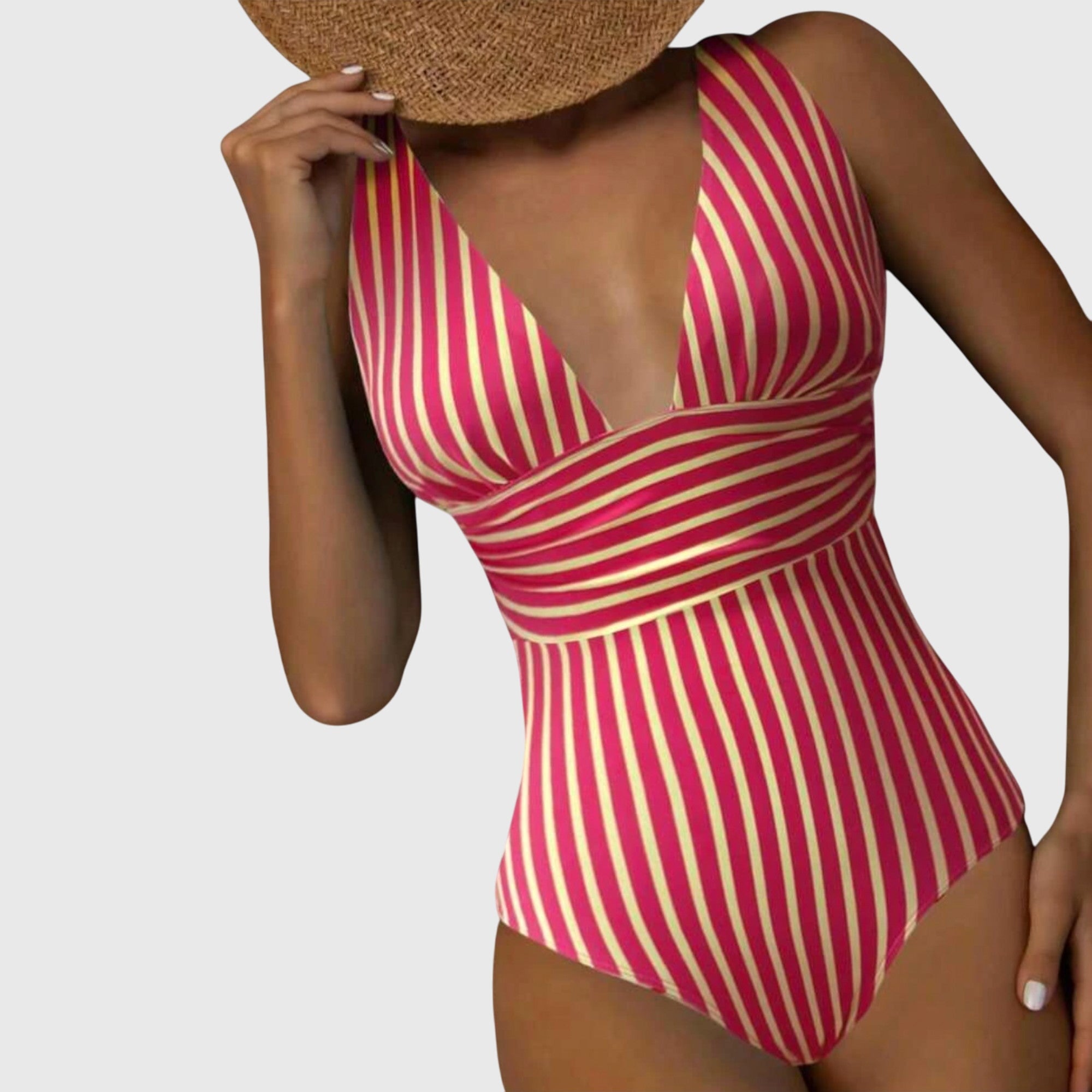 Aurora | Maillot de bain – Maillot rayé élégant à bretelles réglables pour la plage et la piscine