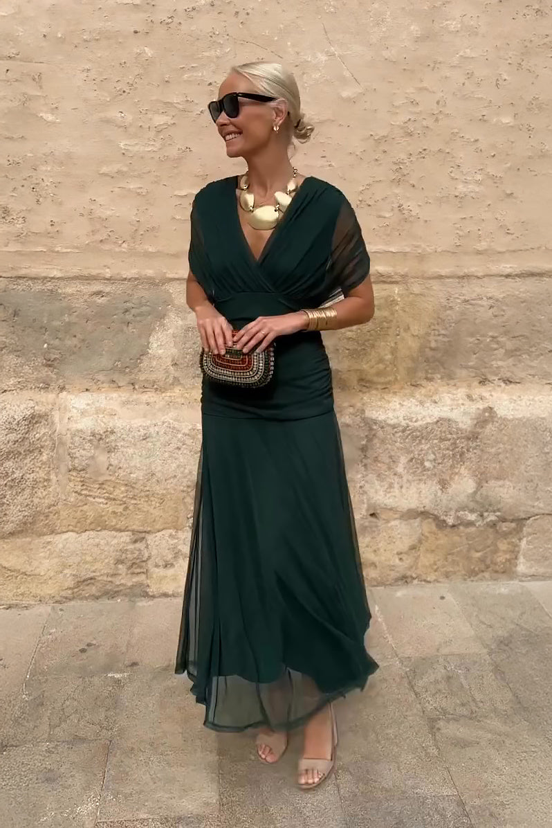 Bella™ | Robe longue élégante à col en V – Superbe robe pour les fêtes et le quotidien