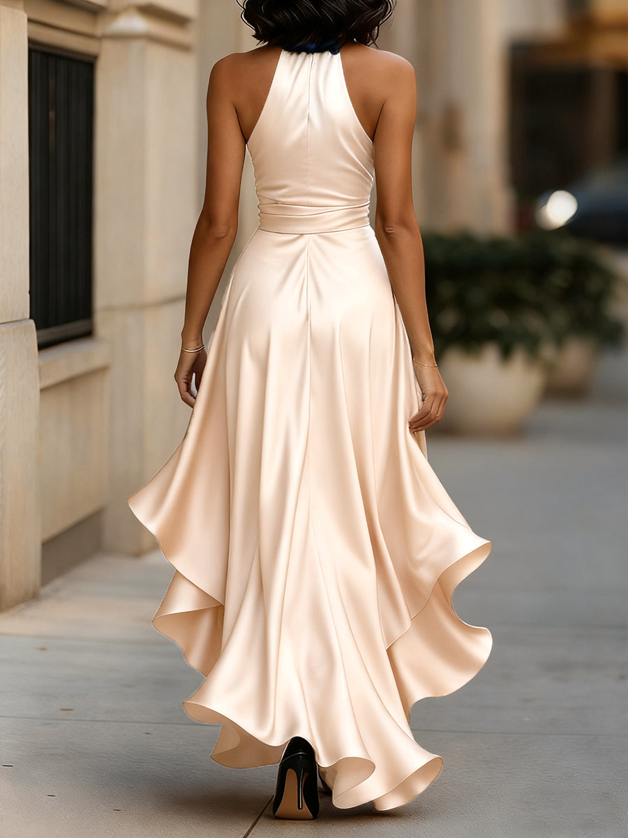 Callie | Robe de Soirée – Élégante Robe Longue Dos Nu avec Ourlet à Volants