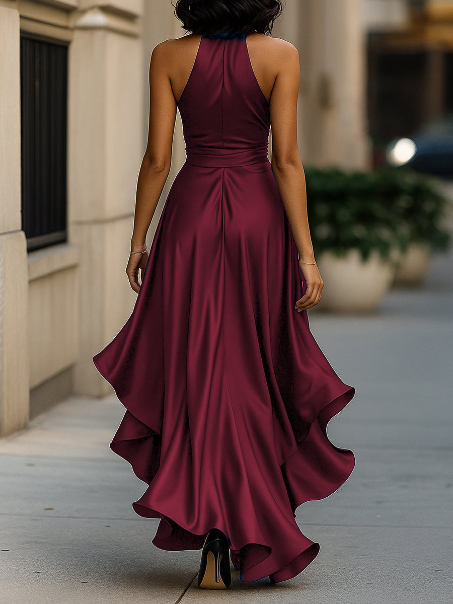 Callie | Robe de Soirée – Élégante Robe Longue Dos Nu avec Ourlet à Volants