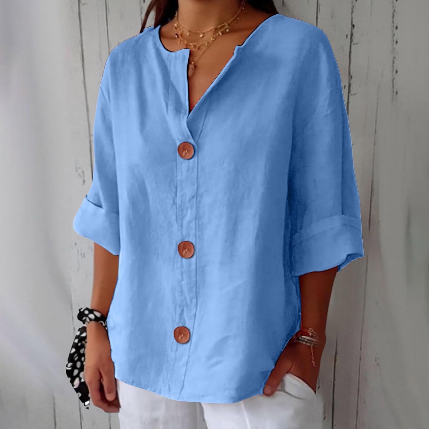Clara | Blouse décontractée en lin – Blouse élégante pour le printemps et l'été en matière légère