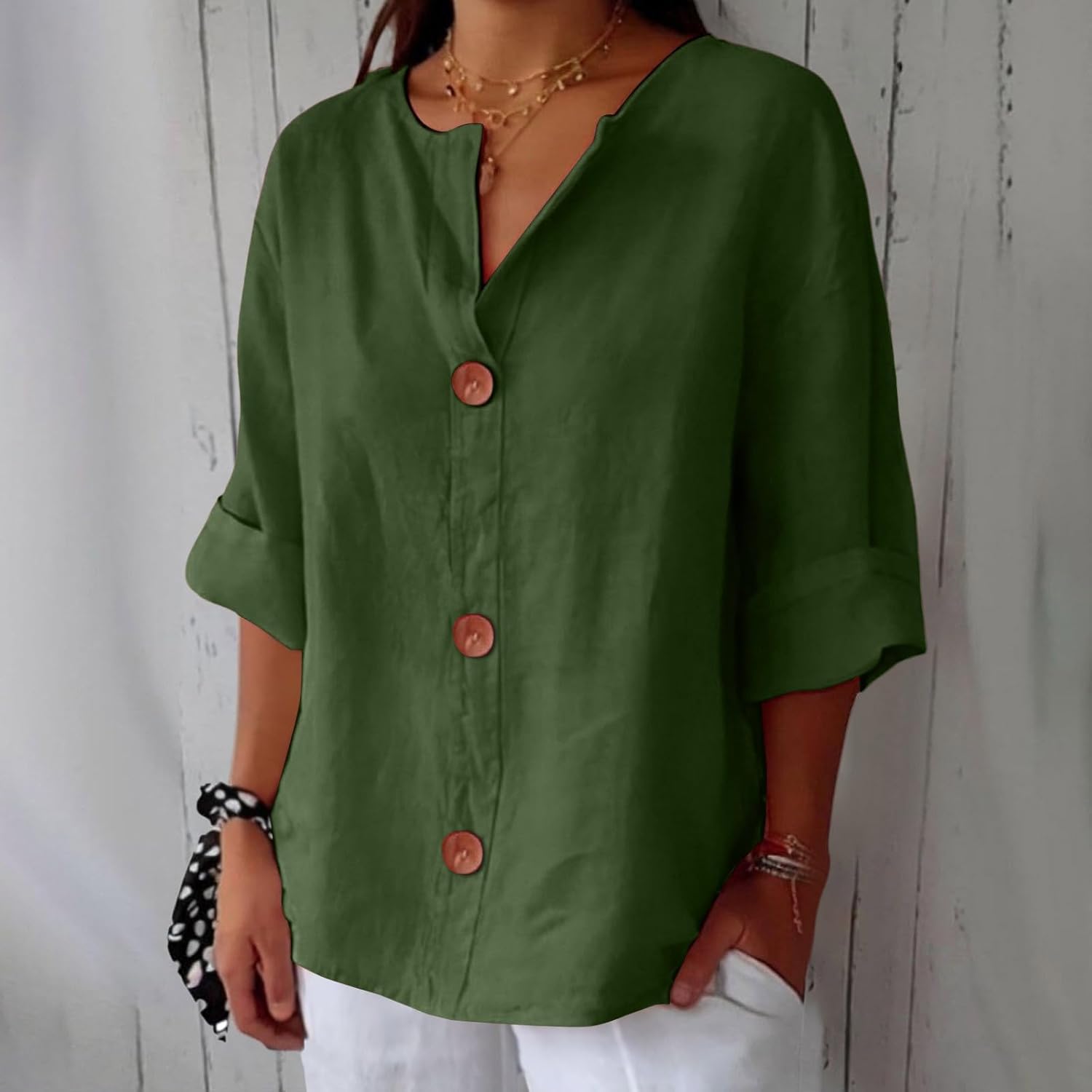 Clara | Blouse décontractée en lin – Blouse élégante pour le printemps et l'été en matière légère