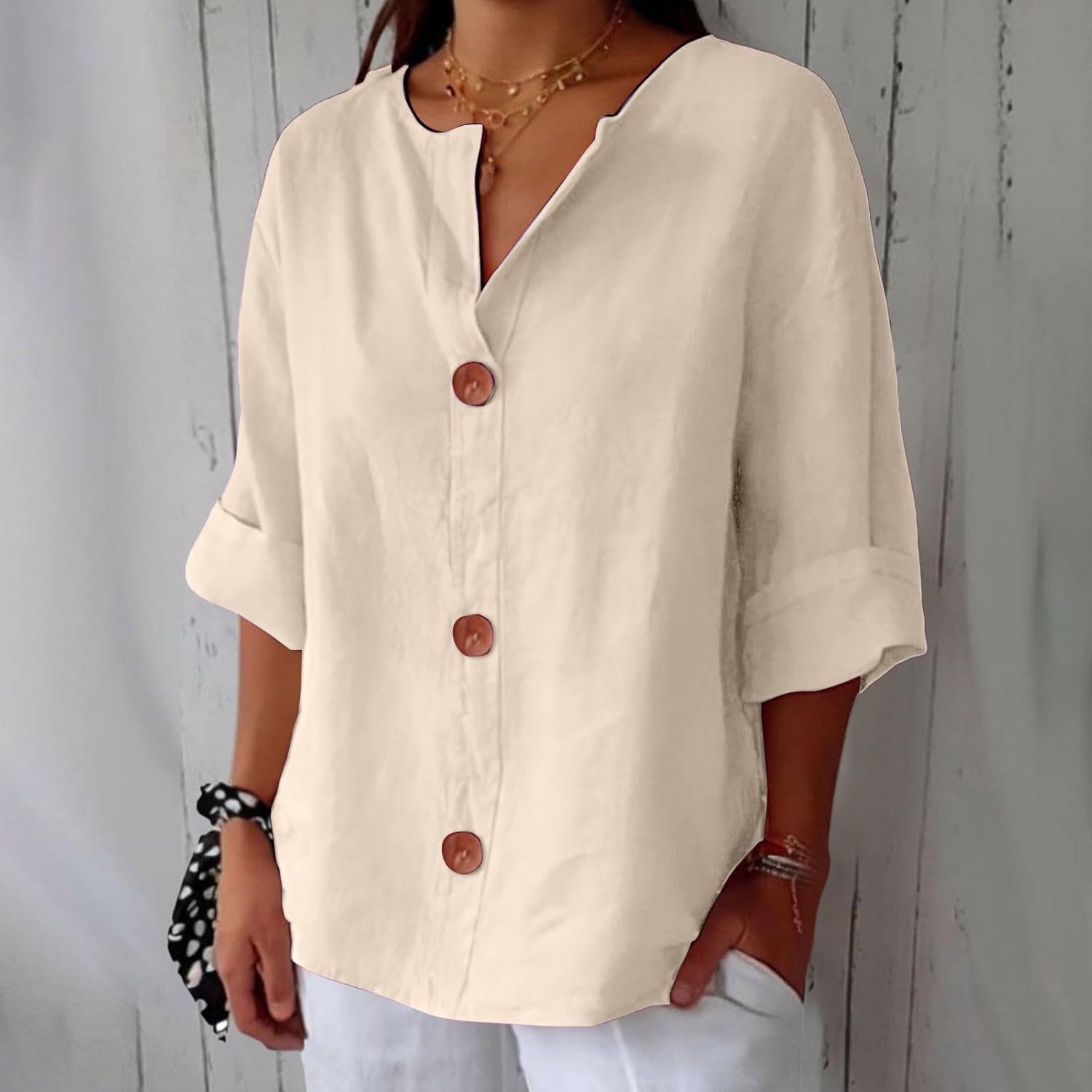 Clara | Blouse décontractée en lin – Blouse élégante pour le printemps et l'été en matière légère