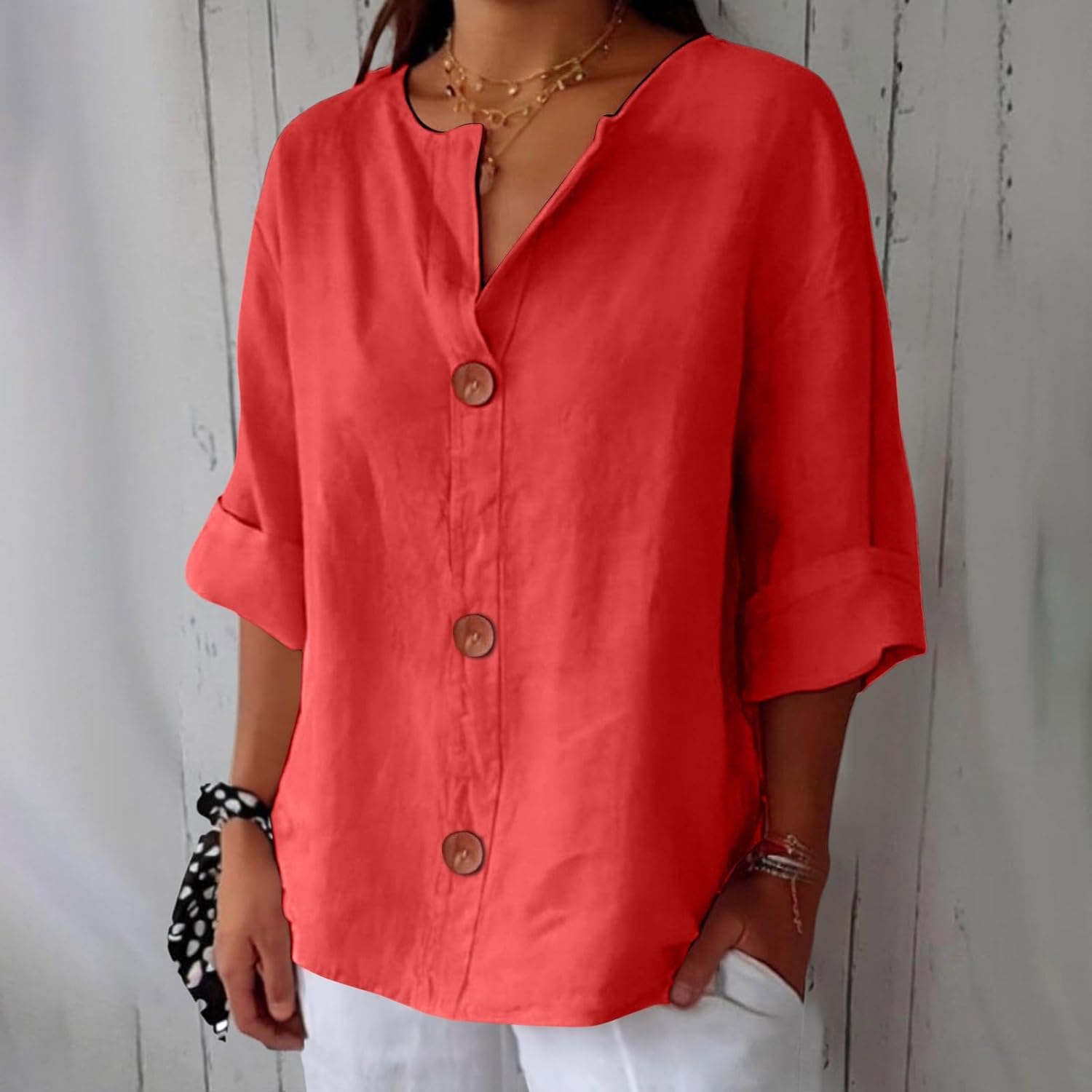 Clara | Blouse décontractée en lin – Blouse élégante pour le printemps et l'été en matière légère