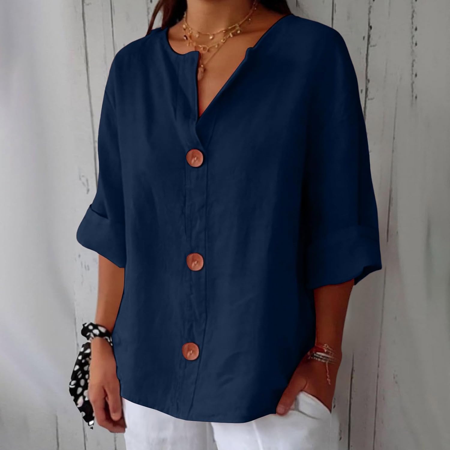 Clara | Blouse décontractée en lin – Blouse élégante pour le printemps et l'été en matière légère