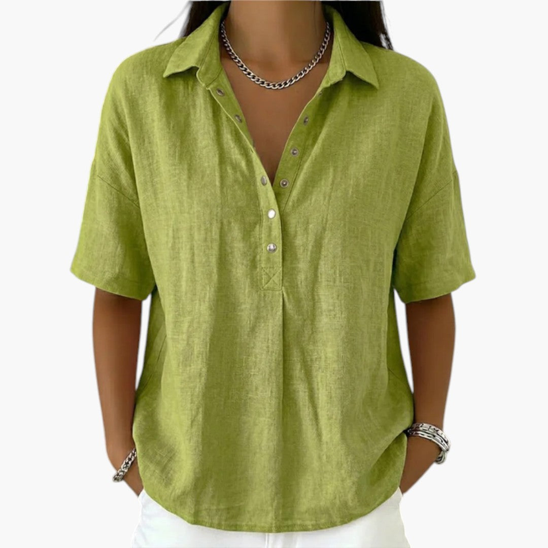 Elena | Blouse pour femme – Blouse classique élégante à boutonnage et manches longues