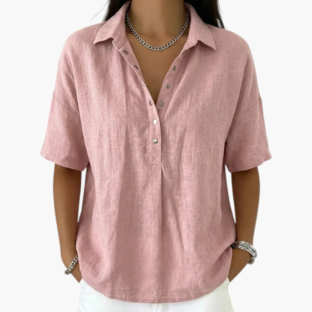 Elena | Blouse pour femme – Blouse classique élégante à boutonnage et manches longues